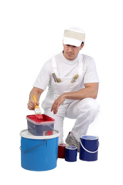 Painter with equipment — Stock Photo, Image