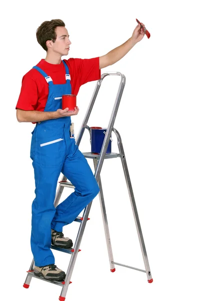 Maler auf einer Leiter. — Stockfoto