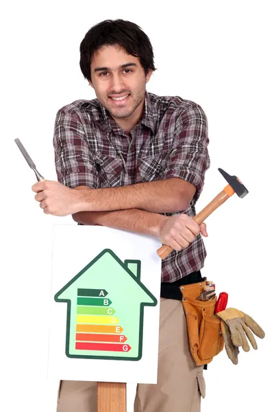 Portrait of young heating engineer — Stock Photo, Image