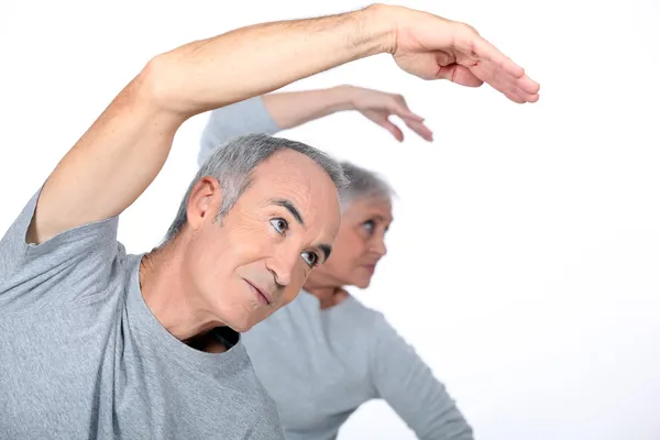 Retirees working out — Stock Photo, Image
