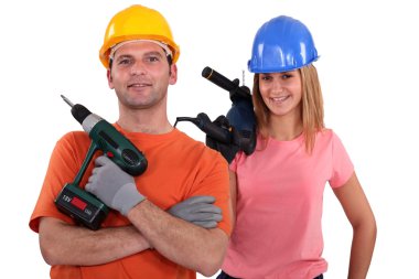 A team of tradespeople clipart