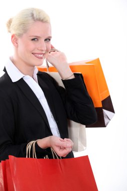 Young woman shopping clipart