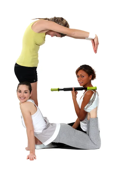Female sporty trio — Stock Photo, Image