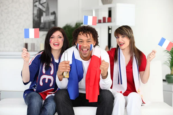Französische Fans zu Hause — Stockfoto