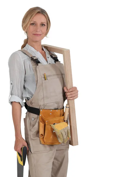 Žena carpenter — Stock fotografie