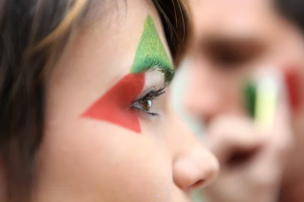 Supporting Italian soccer team — Stock Photo, Image