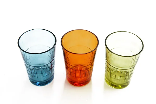 Tre bicchieri colorati — Foto Stock