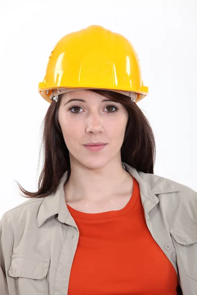 Portret van vrouw arbeider — Stockfoto
