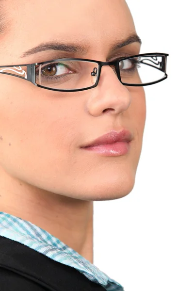 Eine Frau mit Brille — Stockfoto