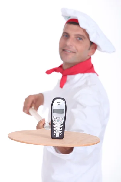 Portret van een pizza chef-kok — Stockfoto