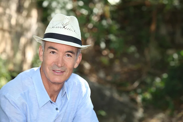 Portrait of man with hat — Stock Photo, Image