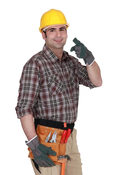 Bauarbeiter zeigt auf dich — Stockfoto