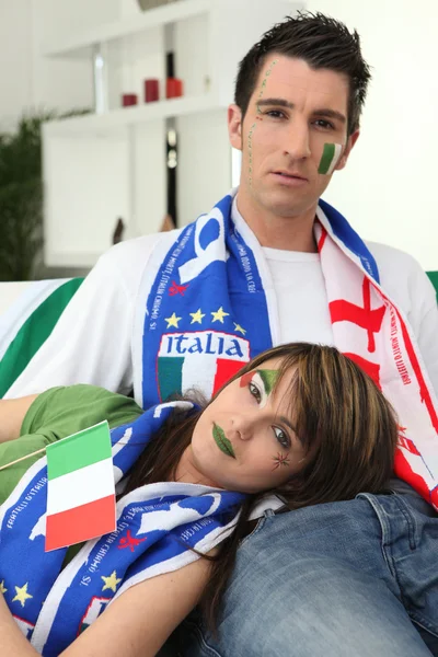 Aficionados al fútbol italiano — Foto de Stock