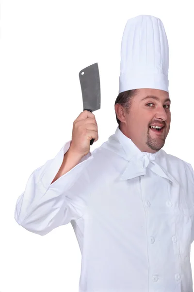 Gek slager op witte achtergrond — Stockfoto