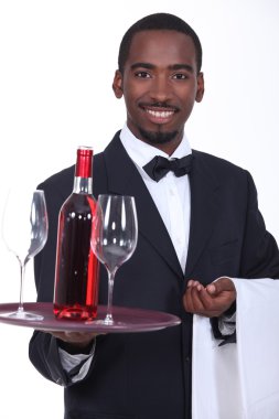 Black sommelier clipart