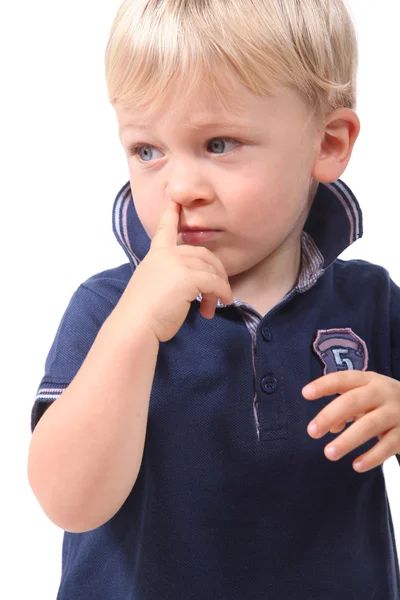 Çocuğun burnunu toplama — Stok fotoğraf