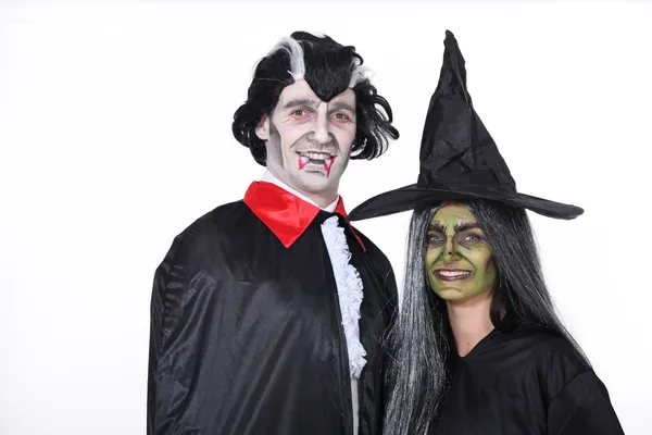 Paar verkleed voor Halloween — Stockfoto