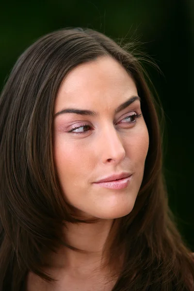 Head-shot of pensive brunette — Stock Photo, Image