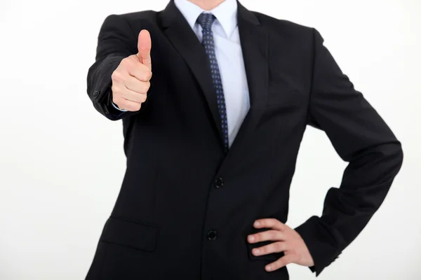 Biznesmen Dokonywanie kciuki znak — Zdjęcie stockowe