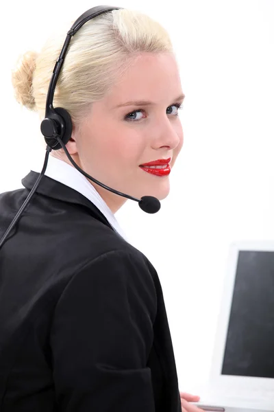 Travailleur administratif blond — Photo