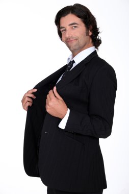 Arrogant man wearing suit clipart