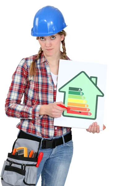 Young female heating engineer — Stock Photo, Image