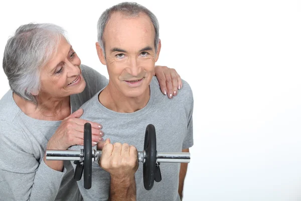 Exercício para idosos — Fotografia de Stock