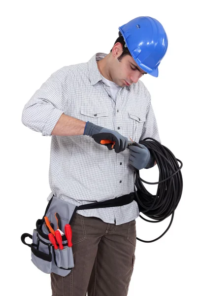 Electrician using pliers — Stock Photo, Image