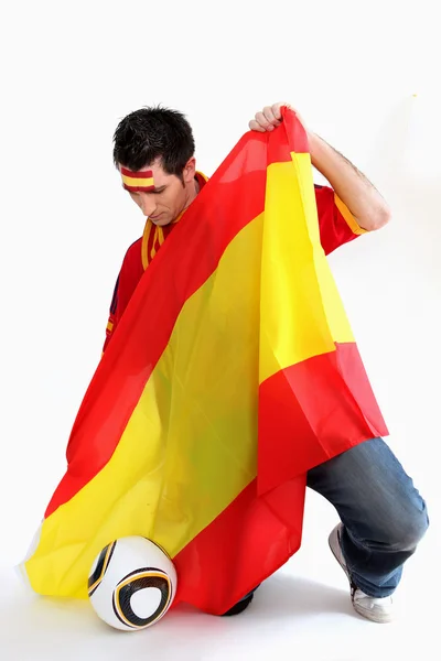 Spaanse voetbalfan — Stockfoto
