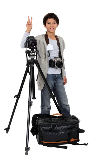 Fotografo bambino — Foto Stock