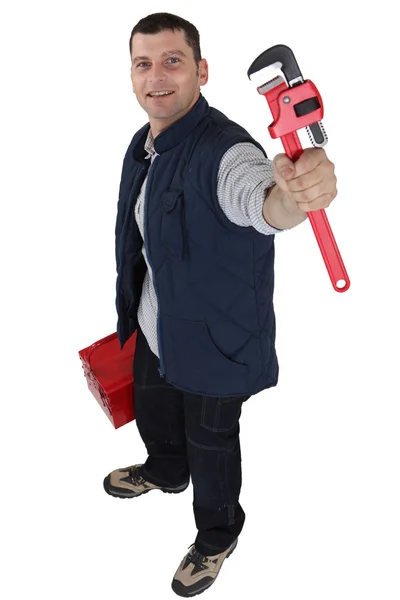 Happy plumber — Stock Photo, Image