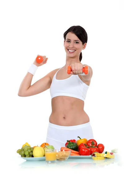Healthy diet and exercise Royalty Free Stock Images