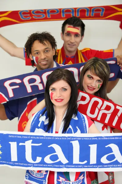 European football supporters — Stock Photo, Image