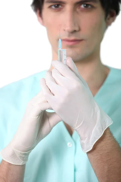 Sjuksköterska anläggning injektion — Stockfoto