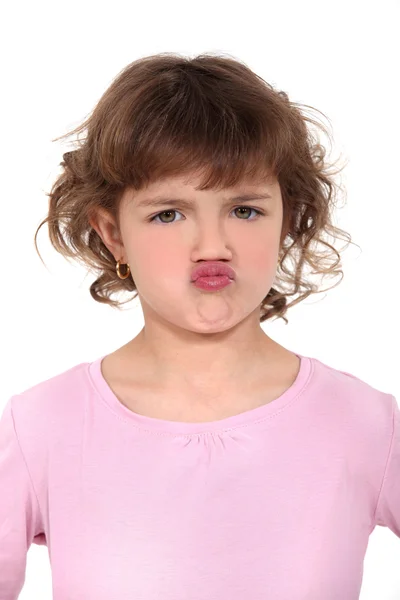 Little girl pouting — Stock Photo, Image