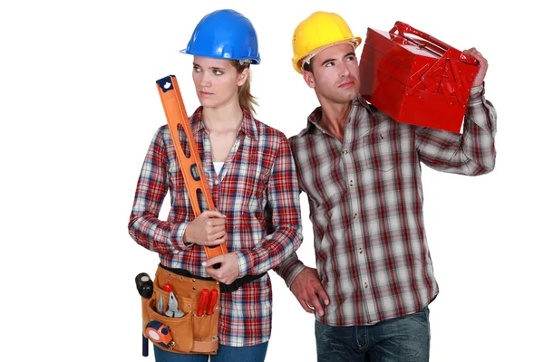 Male and female builder — Stock Photo, Image