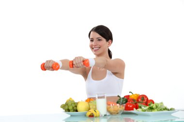 Woman having a healthy life clipart