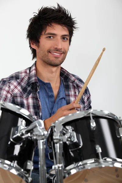 Young playing drums — Stock Photo, Image