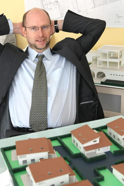 Architect happy with the result of his hard work — Stock Photo, Image