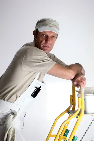 Decorator up ladder — Stock Photo, Image