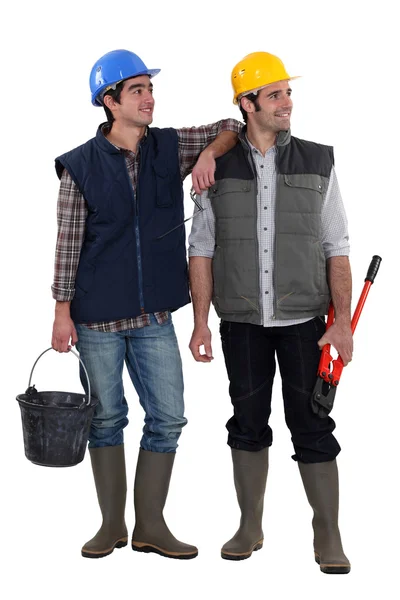 Pair of construction workers — Stock Photo, Image