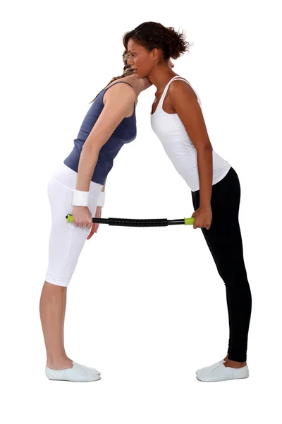 Mulheres fazendo exercícios juntas — Fotografia de Stock