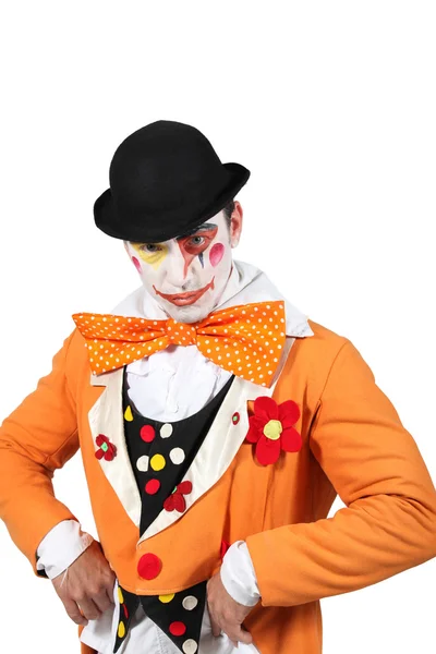 Clown in orange clothing — Stock Photo, Image