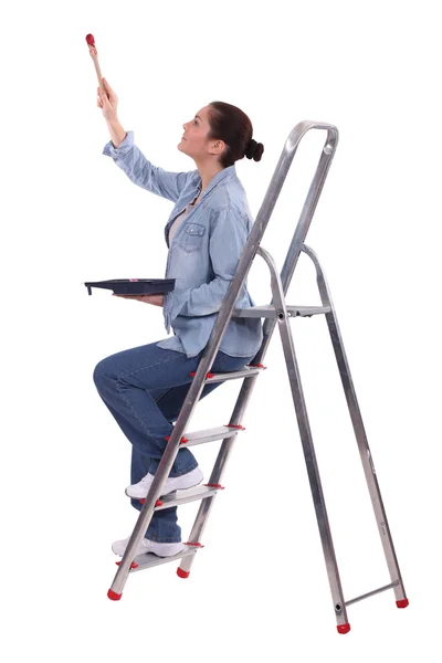 Woman painting a room — Stock Photo, Image