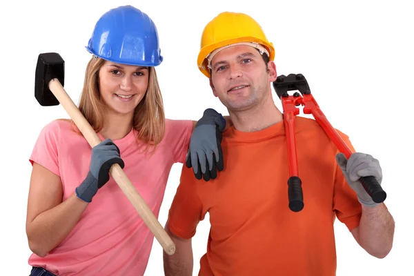 Trabalhadores da construção — Fotografia de Stock