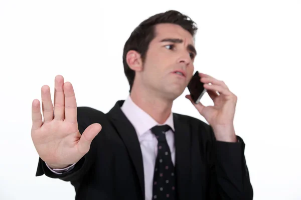 Businessman receiving important call — Stock Photo, Image