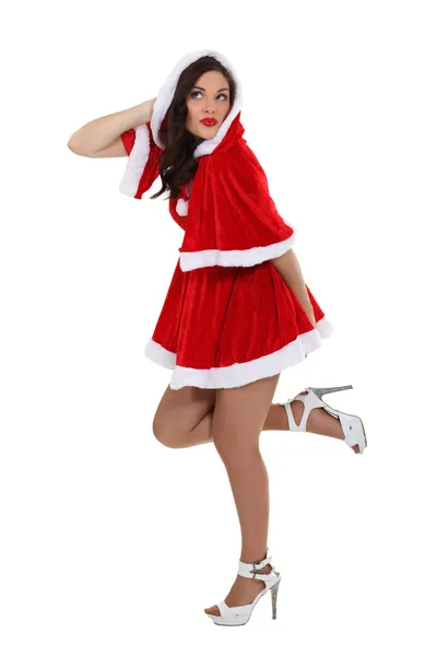 Sexy morena vestida con traje festivo — Foto de Stock