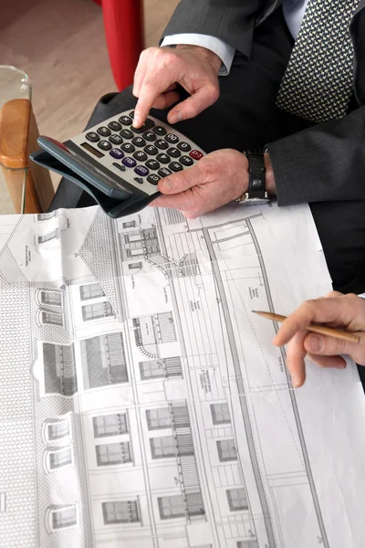 Architects making calculations — Stock Photo, Image