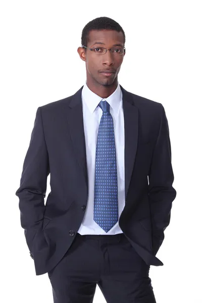 Чёрный молодой бизнесмен — стоковое фото