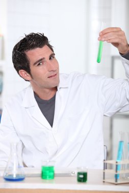 Man in lab clipart